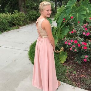 Junior Bridesmaid Gown - Blush/Beading